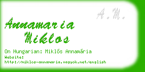 annamaria miklos business card