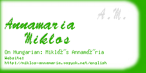 annamaria miklos business card